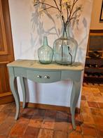 Landelijk romantisch Sidetable, muurtafeltje salie groen, Huis en Inrichting, Ophalen, 100 tot 150 cm, Zo goed als nieuw, 25 tot 50 cm