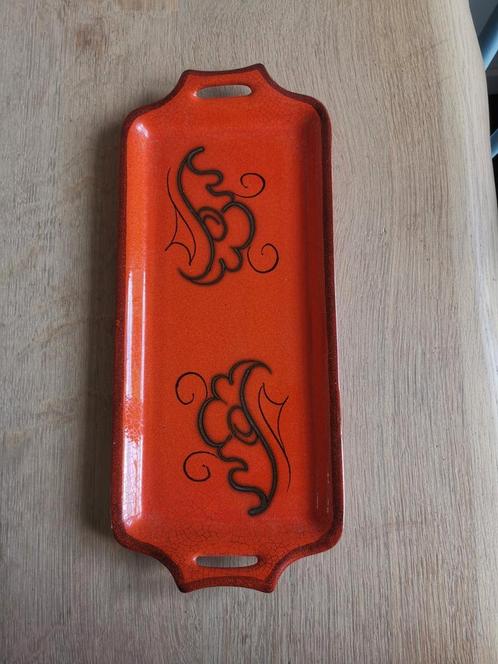 Vintage cakeschaal Flora Gouda Holland, Huis en Inrichting, Woonaccessoires | Dienbladen, Zo goed als nieuw, Hout, Ophalen of Verzenden