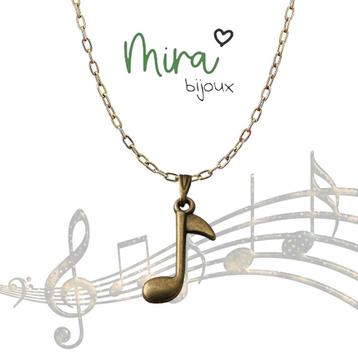 Kettinghanger + Ketting 46 cm Muzieknoot Brons 2,4 x 1,5 cm beschikbaar voor biedingen