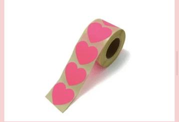 Sluitstickers Neon Roze Hartjes beschikbaar voor biedingen