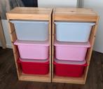 Ikea Trofast met wit, roze en rode bakken (2x), Ophalen, Gebruikt, Minder dan 50 cm, 90 tot 105 cm