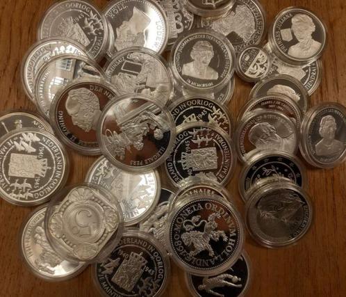 1 kilo zilveren penningen, Postzegels en Munten, Penningen en Medailles, Zilver, Ophalen of Verzenden