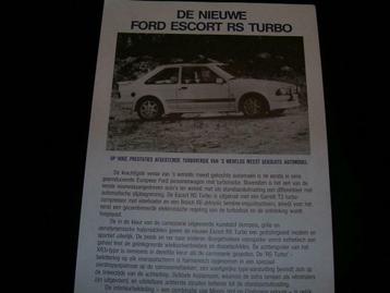  FORD ESCORT MK 3  RS TURBO 1985	 beschikbaar voor biedingen