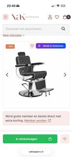 Barber stoel, Huis en Inrichting, Ophalen, Zo goed als nieuw, Zwart, Eén