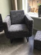Fauteuil met hokker (montel), Huis en Inrichting, Ophalen, Zo goed als nieuw, Stof, 50 tot 75 cm