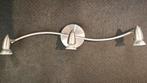 RVS Wandlamp / Plafondlamp - 3 Spots, Huis en Inrichting, Lampen | Plafondlampen, Ophalen of Verzenden, Gebruikt, Glas, Modern