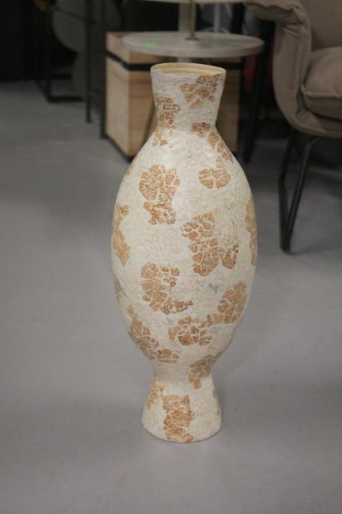Gave hoge vaas / pot / decoratie naturel beige bruin, Huis en Inrichting, Woonaccessoires | Vazen, Zo goed als nieuw, 50 tot 75 cm