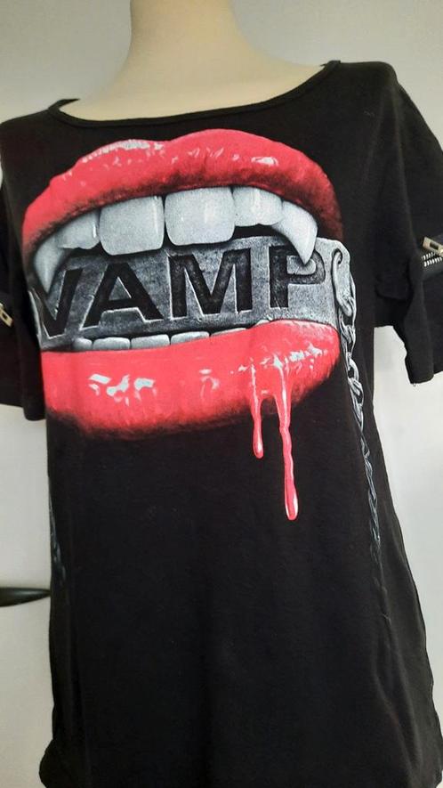 Spiral Direct VAMP zwart shirt mond/lippen mt: xl/ xxl, Kleding | Dames, T-shirts, Nieuw, Maat 46/48 (XL) of groter, Zwart, Korte mouw
