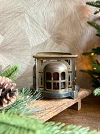 Vintage messing olielamp met rood glas – kerstlantaarn, Ophalen of Verzenden, Zo goed als nieuw