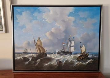 Hollands maritiem gezicht - olie op doek beschikbaar voor biedingen
