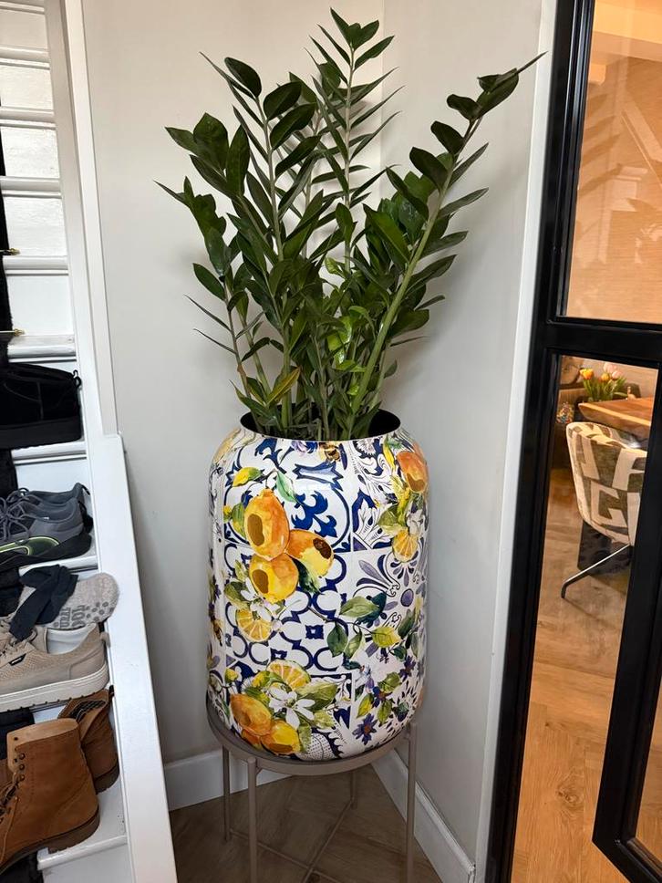 TS Collenction vaas Lemon D46 H62, Huis en Inrichting, Woonaccessoires | Vazen, Gebruikt, Geel, 50 tot 75 cm, Overige materialen