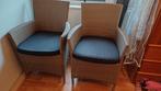Nieuwe set van 2 rotan stoelen met kussens, Huis en Inrichting, Stoelen, Ophalen, Twee, Bruin, Nieuw