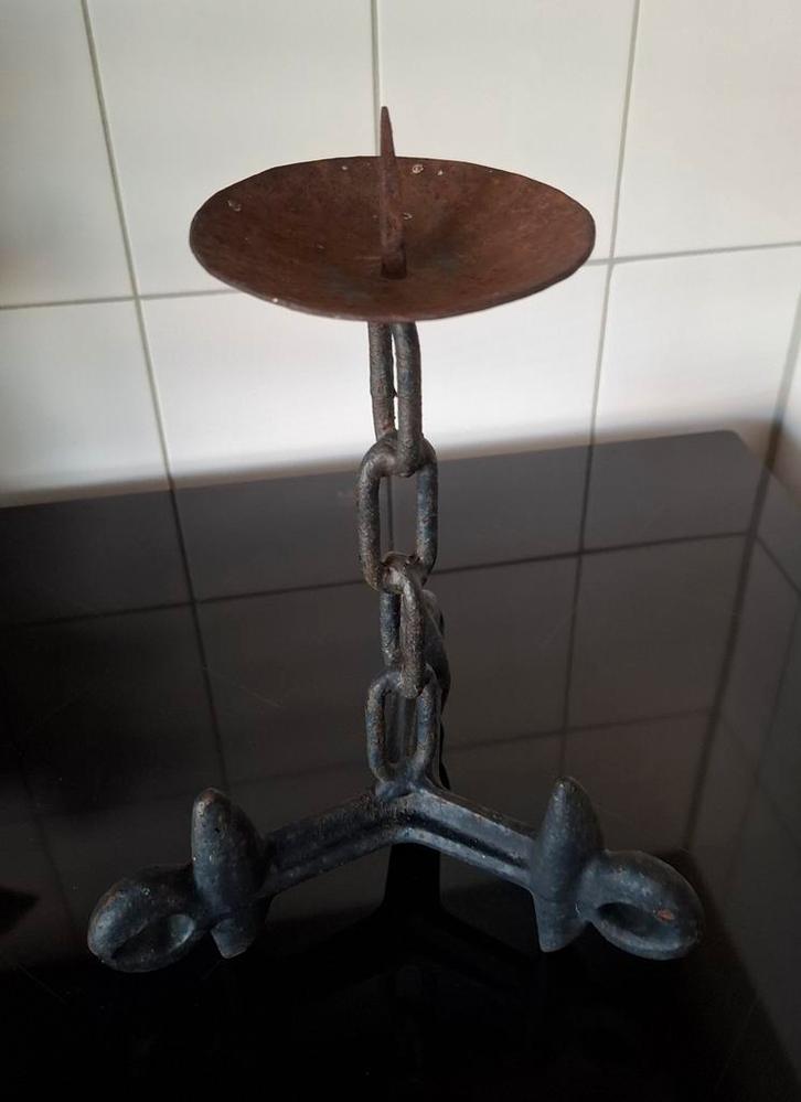Kandelaar, Brutalistische stijl.  Vintage, Huis en Inrichting, Woonaccessoires | Kandelaars en Kaarsen, Gebruikt, Kandelaar, Metaal