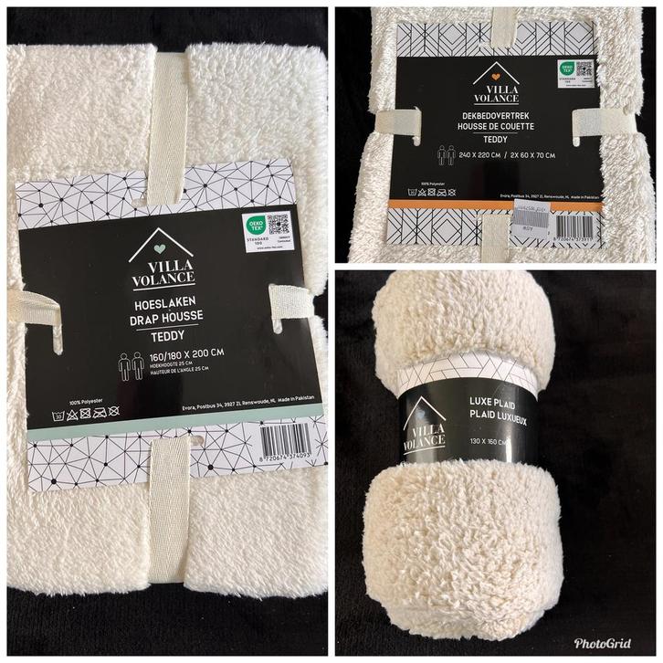 Teddy Dekbedovertrek Set, onderlaken + Plaid, Huis en Inrichting, Slaapkamer | Beddengoed, Nieuw, Dekbedovertrek, Tweepersoons