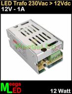 LED Trafo Voeding Adapter Driver - 230V > 12V - 1A = 12W - O, Ophalen of Verzenden, Nieuw, LEDtrafo