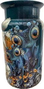 Unieke Blauwe kikker vaas, Blauw, Nieuw, Ophalen of Verzenden, Glas
