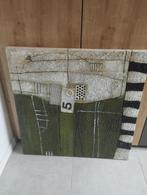 Groot schilderij 100x100 van M. Kuipers, Huis en Inrichting, Ophalen, Zo goed als nieuw, Schilderij, 75 tot 100 cm