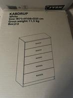 Witte ladekast Jysk Tapdrup met 5 lades 71 cm breed 108 hoog, Huis en Inrichting, Ophalen, Nieuw, 50 tot 100 cm, 3 of 4 laden