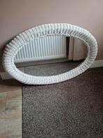 Rotan spiegel wit ovaal, Huis en Inrichting, Ophalen, Zo goed als nieuw, Minder dan 100 cm, Ovaal