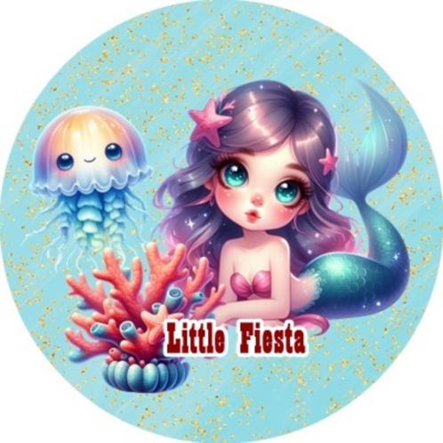 LF3753 icing frosting zeemeermin 19cm eetbare taart print, Hobby en Vrije tijd, Taarten en Cupcakes maken, Nieuw, Versiering, Taarten
