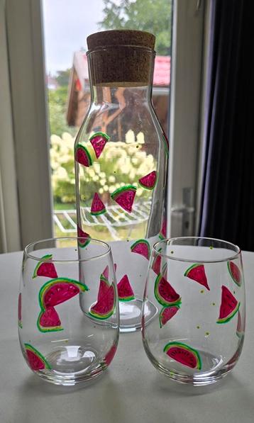 Waterkan set met watermeloen design beschikbaar voor biedingen