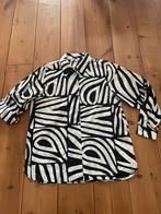 Mooie zwartbeige katoenen blouse Opus, maat 42, Zwart, Maat 42/44 (L), Ophalen of Verzenden, Zo goed als nieuw