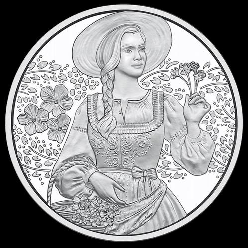 OOSTENRIJK 10 EURO 2025 AUFDIRNDL - LINNEN, PROOFL. AG 925, Postzegels en Munten, Munten | Europa | Euromunten, Setje, 10 euro