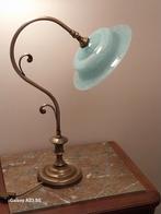 Elegante Art Nouveau tafellamp blauw Clichy glas en messing, Antiek en Kunst, Ophalen of Verzenden