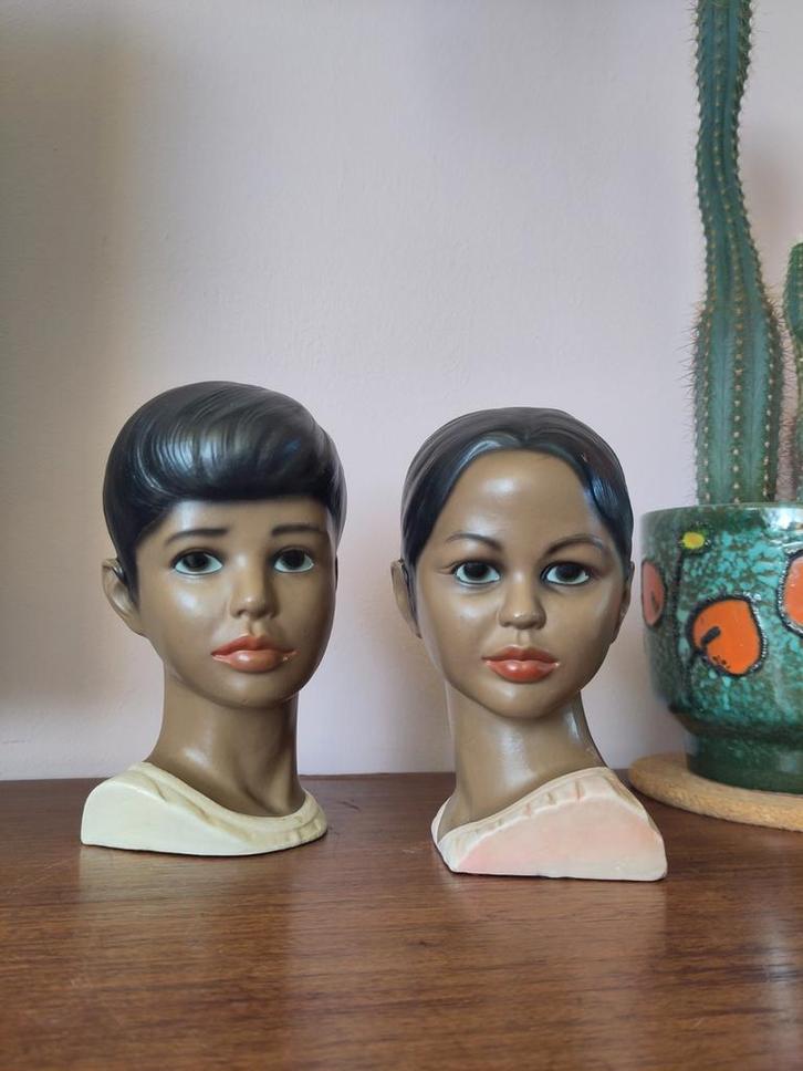 Vintage Indonesische Bustes Set, Antiek en Kunst, Antiek | Woonaccessoires, Ophalen of Verzenden
