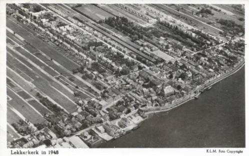 LEKKERKERK luchtfoto panorama 1948, Verzamelen, Ansichtkaarten | Nederland, Gelopen, Zuid-Holland, 1940 tot 1960, Verzenden