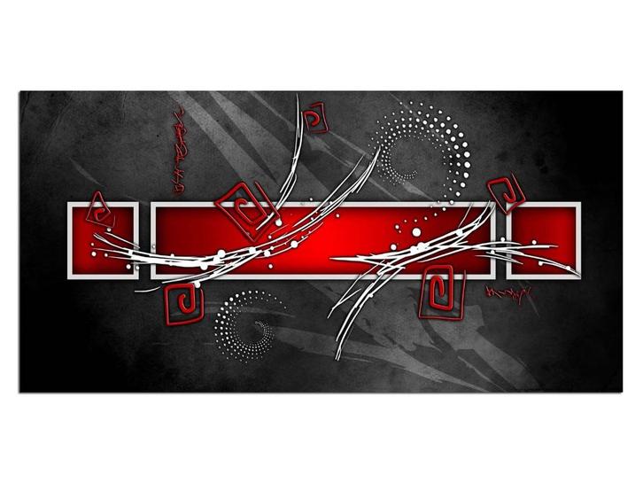 Abstract Zwart Rood Grijs Glas Schilderij 100x50cm, Huis en Inrichting, Woonaccessoires | Schilderijen, Tekeningen en Foto's, Nieuw