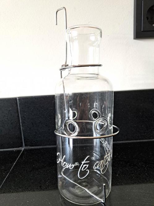 Wespenval Glas met Houder - 'How to catch a wasp', Tuin en Terras, Vogelhuisjes en Vogelbaden, Zo goed als nieuw, Ophalen of Verzenden
