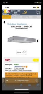 Bosch DHU965EL afzuigkap, Witgoed en Apparatuur, Afzuigkappen, Vrijstaand, Ophalen of Verzenden, Zo goed als nieuw, Recirculatie