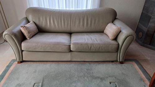 Lederen bankstel - 2 tot 2,5 persoons, Huis en Inrichting, Banken | Bankstellen, Gebruikt, Rechte bank, Tweepersoons, 200 tot 250 cm