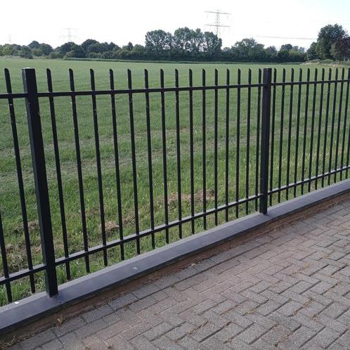 Smeedijzeren hekwerk met 2 poorten (ongeveer 65 m), Tuin en Terras, Tuinhekken en Hekwerk, Gebruikt, Sierhekwerk, IJzer, Met poort