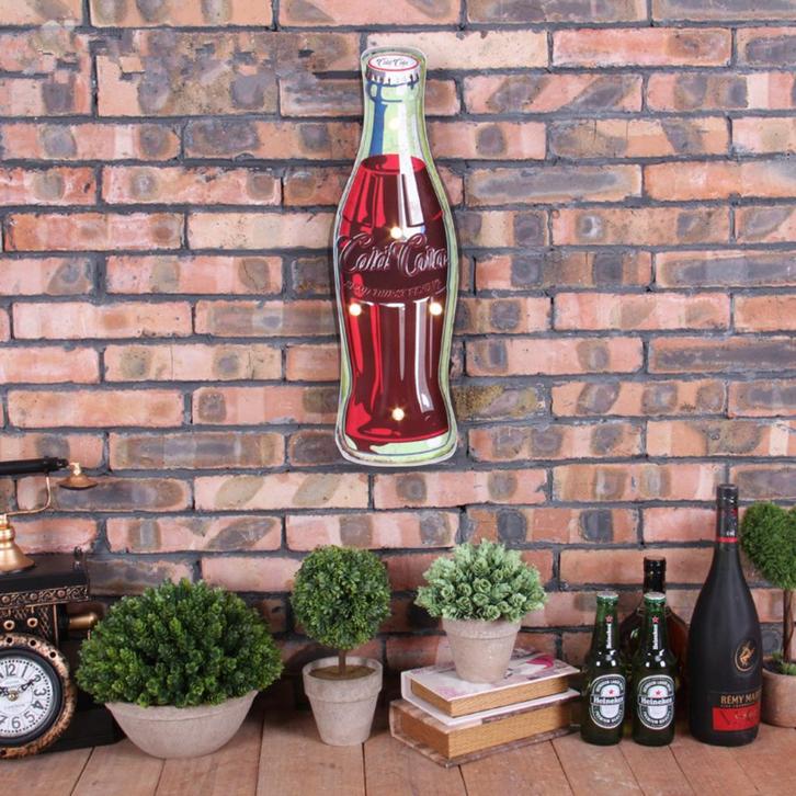 Cold Cola Led Lamp Neon Lampje Licht Drank Fles Cafe Bar Pub, Huis en Inrichting, Lampen | Wandlampen, Nieuw, Verzenden