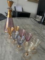 Vintage Likeurglaasjes met Karaf - Handwas, Antiek en Kunst, Antiek | Glas en Kristal, Ophalen of Verzenden