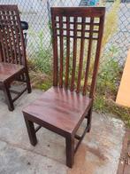 6 Massief Houten Stoelen - Enschede, Ophalen, Bruin, Zo goed als nieuw, Kasteel