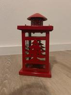 Rode decoratieve lantaarn met kerstboom motief, Ophalen of Verzenden, Zo goed als nieuw, Decoratie