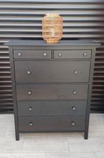 Prachtige zwart/bruine ikea hemnes ladekast/ladenkast/kast, 5 laden of meer, Ophalen of Verzenden, Zo goed als nieuw, 25 tot 50 cm