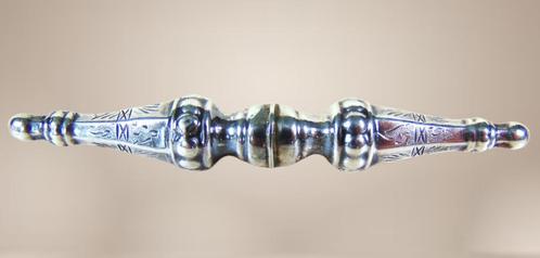 9,5 cm UNIEKE 835 zilver 19de eeuws Biedermeier 2 breidoppen, Sieraden, Tassen en Uiterlijk, Broches, Zo goed als nieuw, Zilver