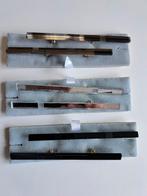 Broche 3x2 stuks, zwart zilver en bronskleur, lengte 10,5cm, 10 cm of meer, Overige materialen, Zwart, Nieuw