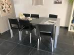 6 Eetkamerstoelen, Ophalen, Kunststof, Zwart, Zo goed als nieuw