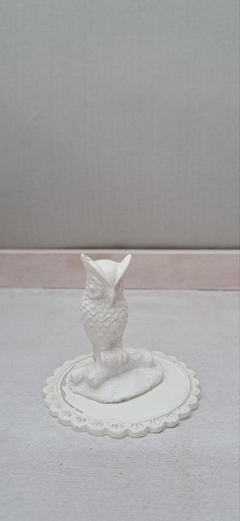 Vintage Wit Uil Ornament, Huis en Inrichting, Woonaccessoires | Overige, Gebruikt, Ophalen of Verzenden