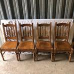 4 Grenen eetkamer stoelen, Huis en Inrichting, Stoelen, Ophalen, Gebruikt, Bruin, Vier