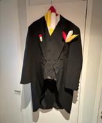 Bieden Oeteldonk zwarte slipjas mt 52, gilet en toebehoren, Maat 52/54 (L), Carnaval, Ophalen of Verzenden, Zo goed als nieuw