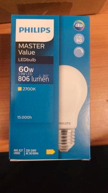30st. Philips E27 LED Lamp 60W (5.9W) Dimbaar. beschikbaar voor biedingen