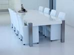 Hoogglans witte eettafel, Ophalen, 200 cm of meer, 50 tot 100 cm, Zo goed als nieuw