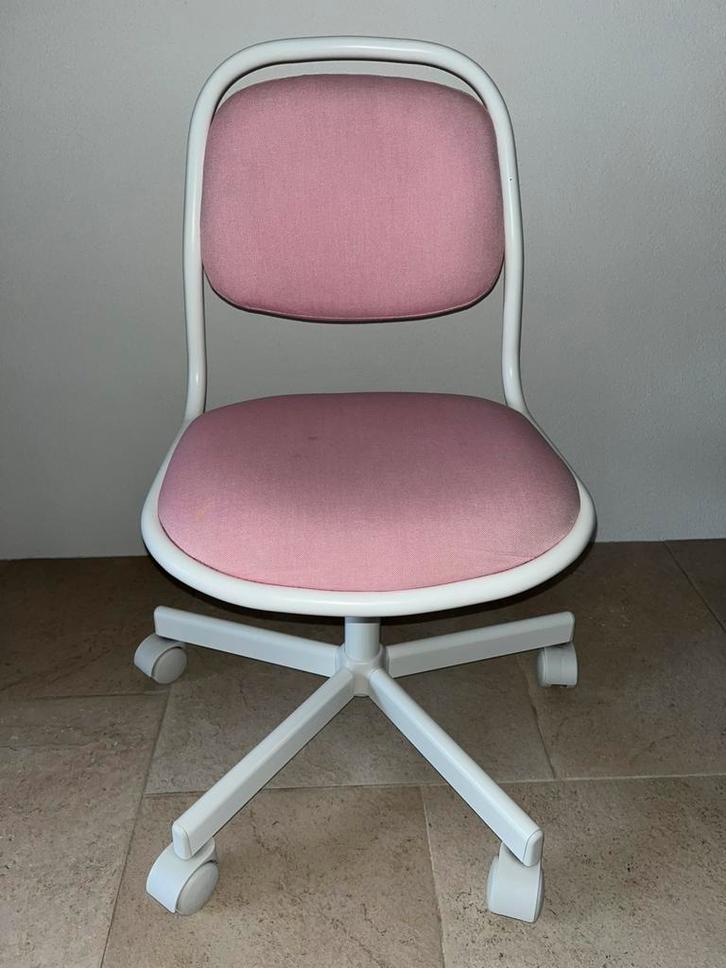 ÖRFJÄLL Kinderbureaustoel, wit/Vissle roze, Huis en Inrichting, Bureaustoelen, Gebruikt, Bureaustoel, Roze, Ophalen