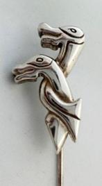 Sterling zilver hoedenpen, revers-speld, keltische ganzen, Sieraden, Tassen en Uiterlijk, Broches, Ophalen, Zo goed als nieuw